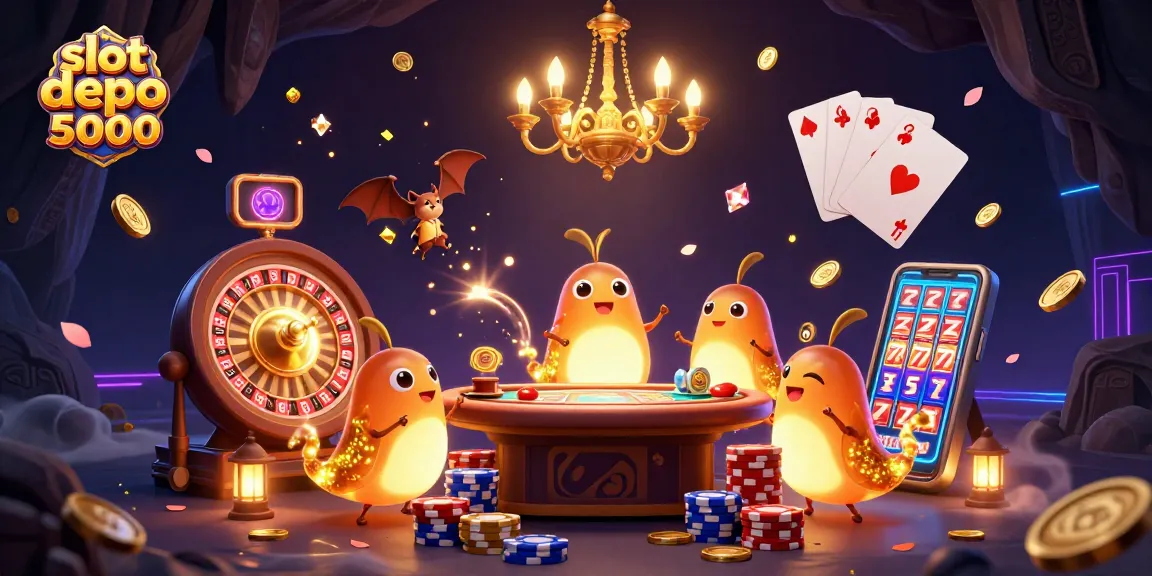 Experience thrilling gameplay at slot depo 5000 with vibrant scenes of glowing characters and cascading coins.