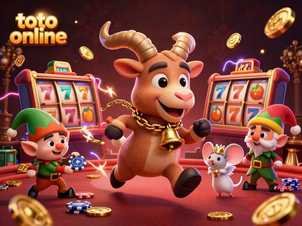 Engaging scene featuring "toto online" with Krampus and playful elves in a festive casino.