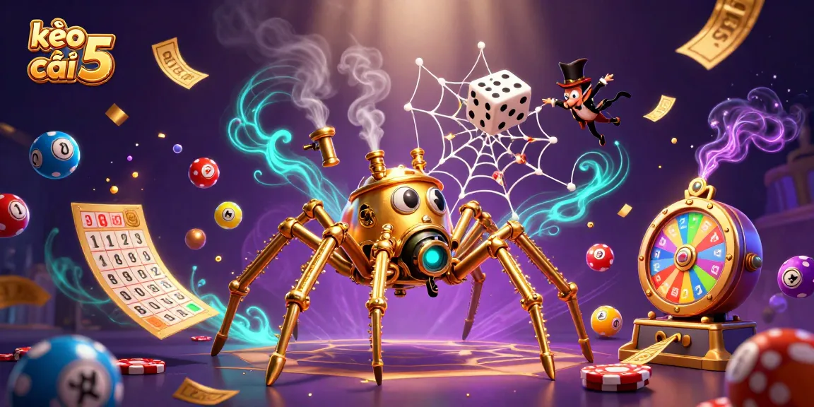 Engage with kèo nhà cái 5 as golden tickets fly in a dynamic casino scene filled with vibrant gambling elements.