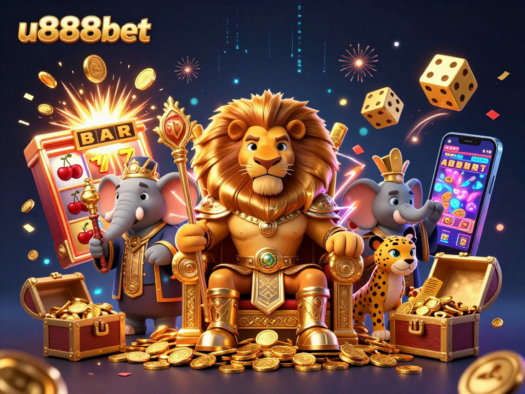 Experience thrilling jackpots and gaming action with u888bet in a vibrant 3D casino scene