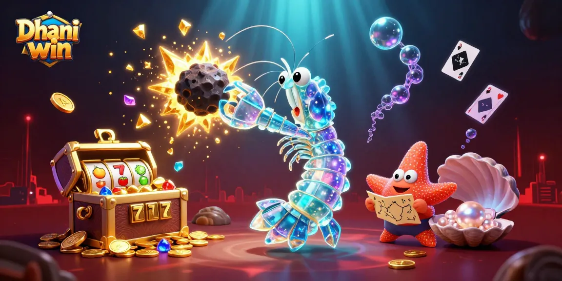Dive into the Dhani win experience with a vibrant 3D underwater casino scene, showcasing thrilling slot gameplay.