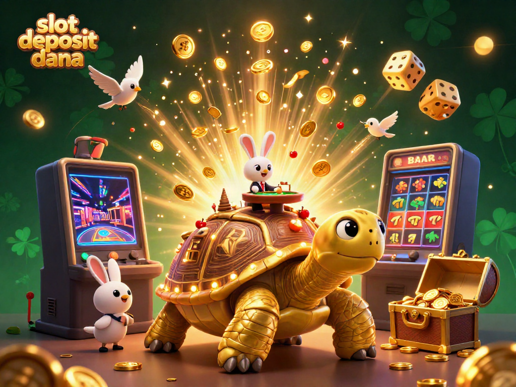 Experience the thrill of slot deposit dana with colorful casino elements and a dynamic gaming scene.